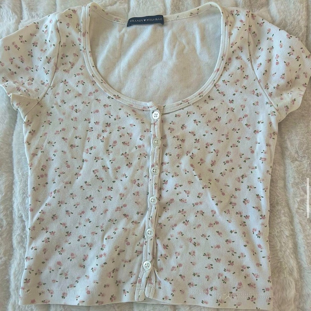 rare discontinued floral brandy baby tee